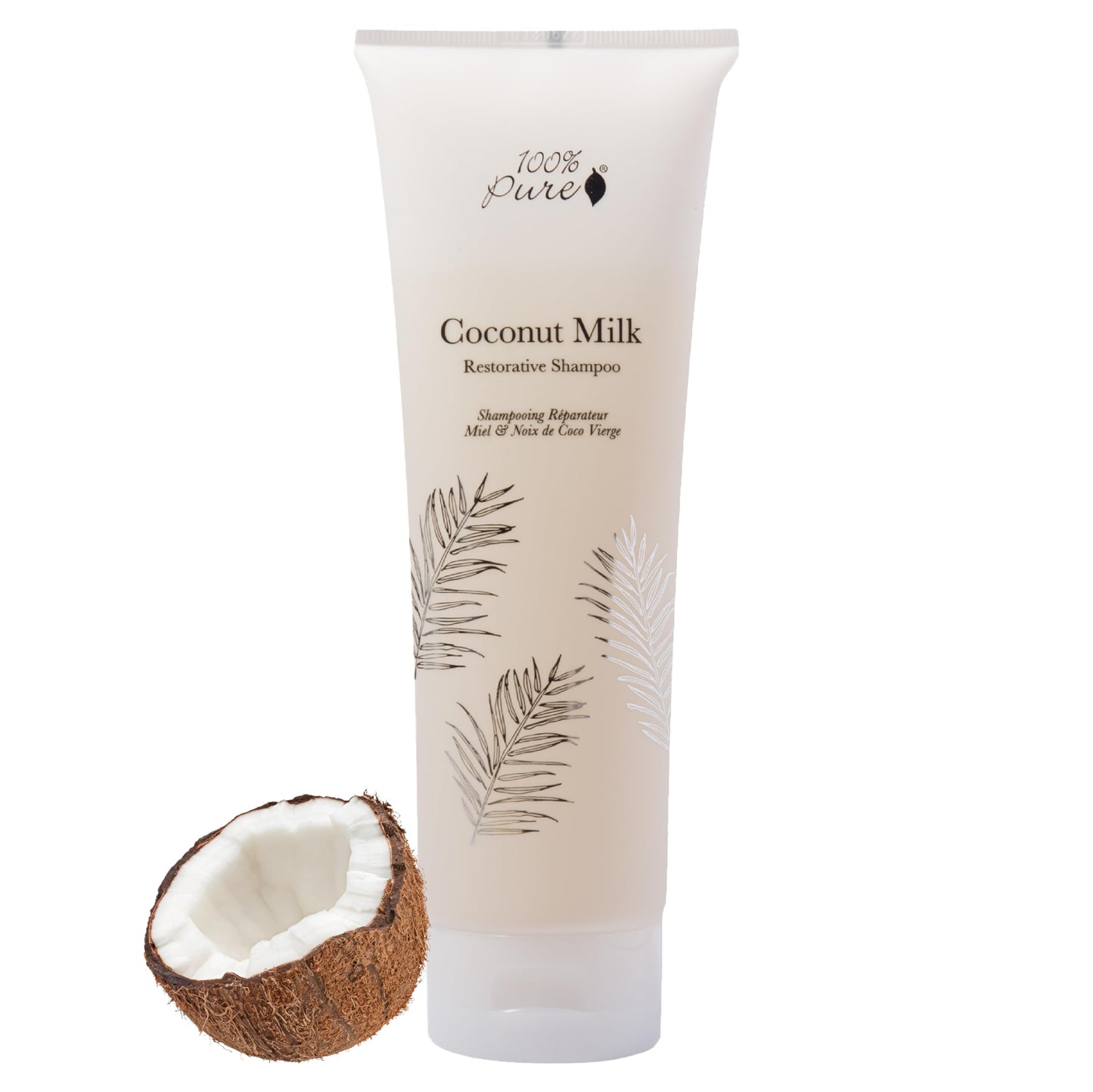 100% PURE Coconut Milk Restorative Shampoo – Hydration, Detangle & Gentle Cleanse | Sulfate-Free 8 fl oz