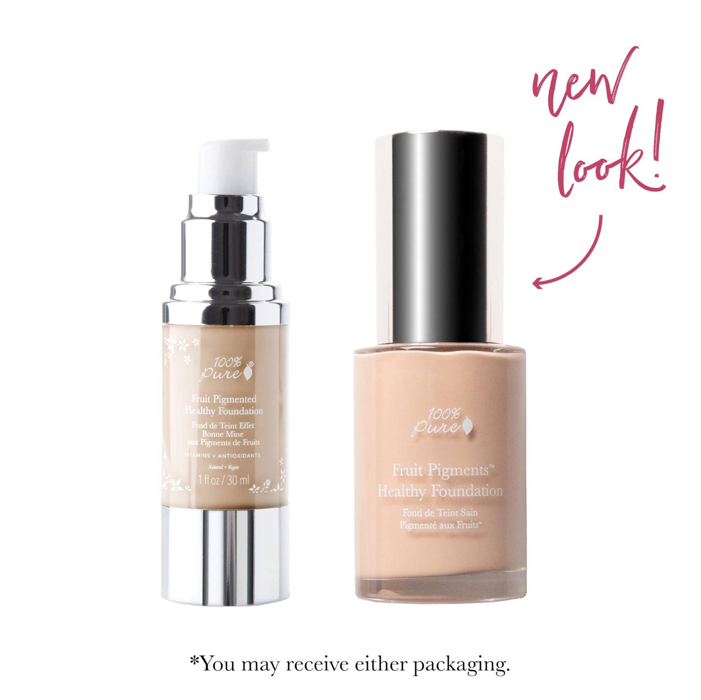 100% PURE Healthy Foundation - Light Warm Fruit Pigmented, Full Coverage, 1 oz