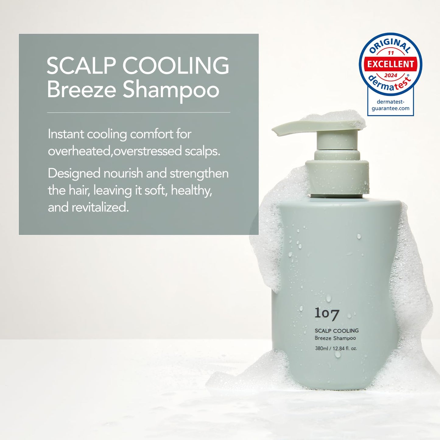 107 Scalp Cooling Breeze Shampoo – Soothing, Refreshing Scalp Care with 3-Year Aged Mugwort Vinegar (12.84 oz)
