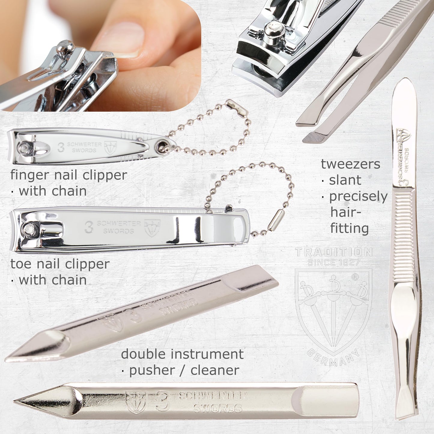 3 Swords Germany – Manicure Pedicure Set Kit (602) | Premium Nail Tools