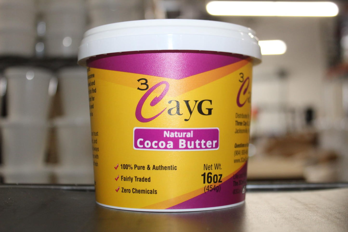 3CAYG Natural Cocoa Butter 1LB – Raw, Unrefined Skin Moisturizer & Hair Conditioner