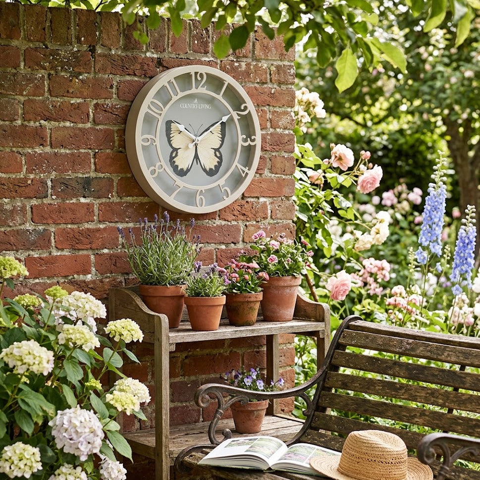Country Living Outdoor Clock - Butterfly 25cm