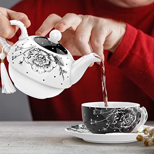 Tea for One Teapot Teacup Saucer Set