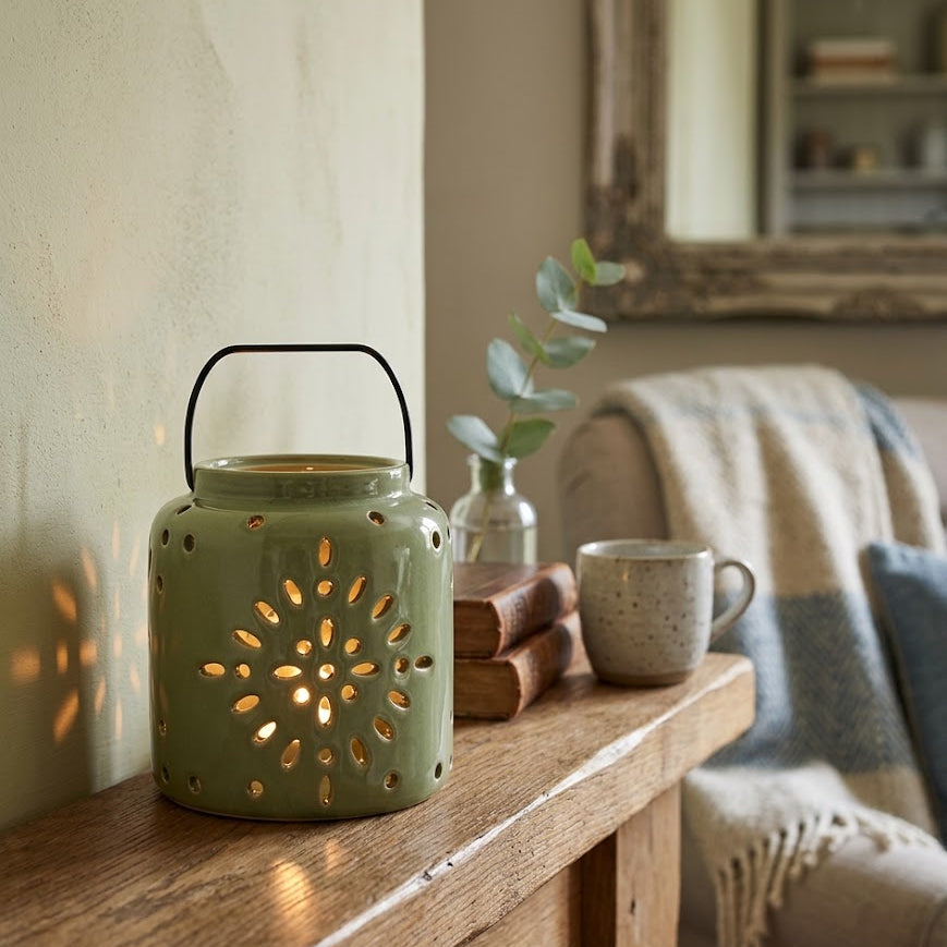 Country Living Ceramic Lantern - Sage