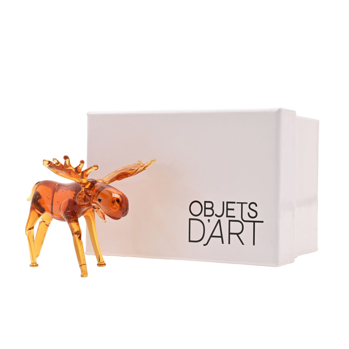 Objets d'art Glass Miniature Figurine - Moose