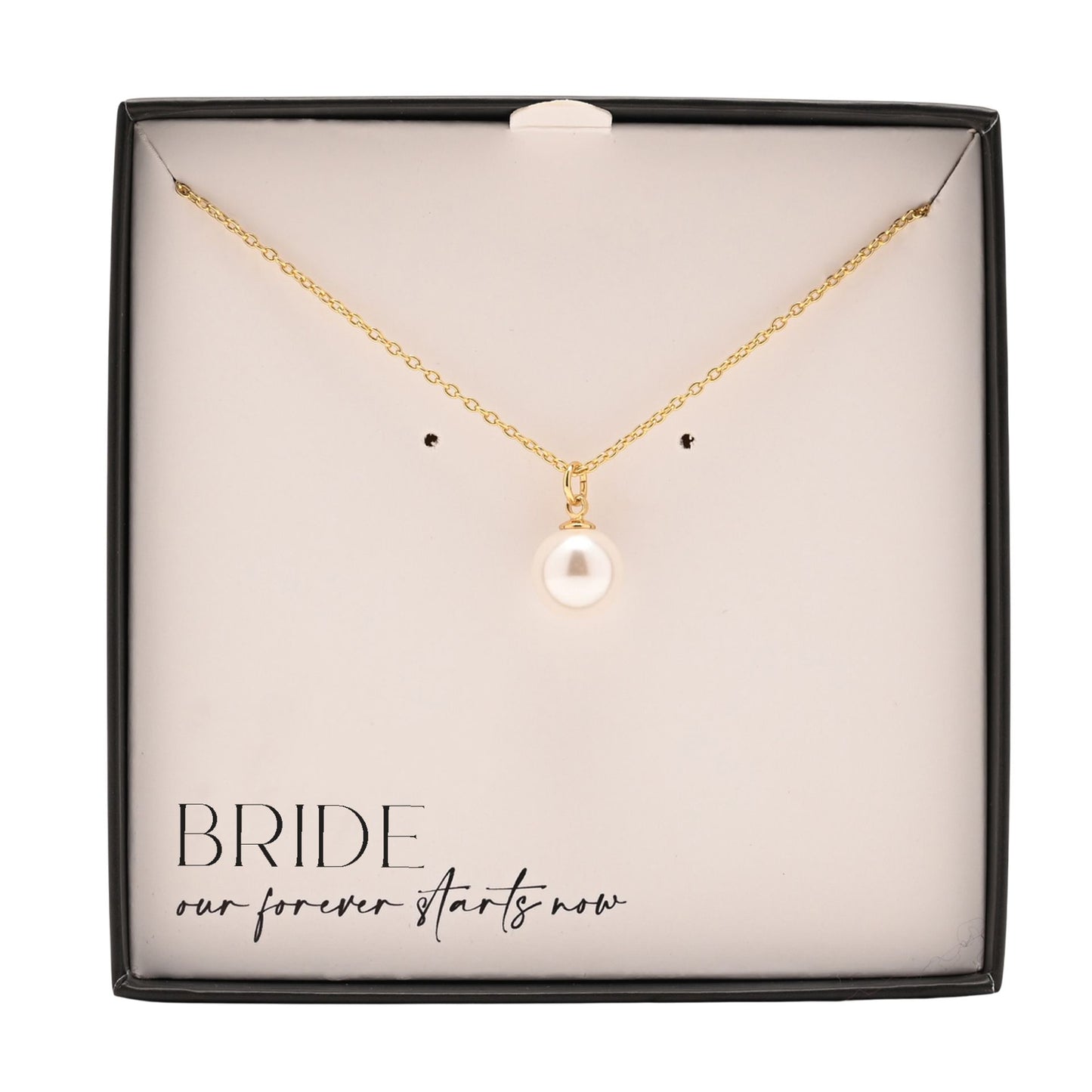 Amore Silver Plated Necklace Faux Pearl - Bride