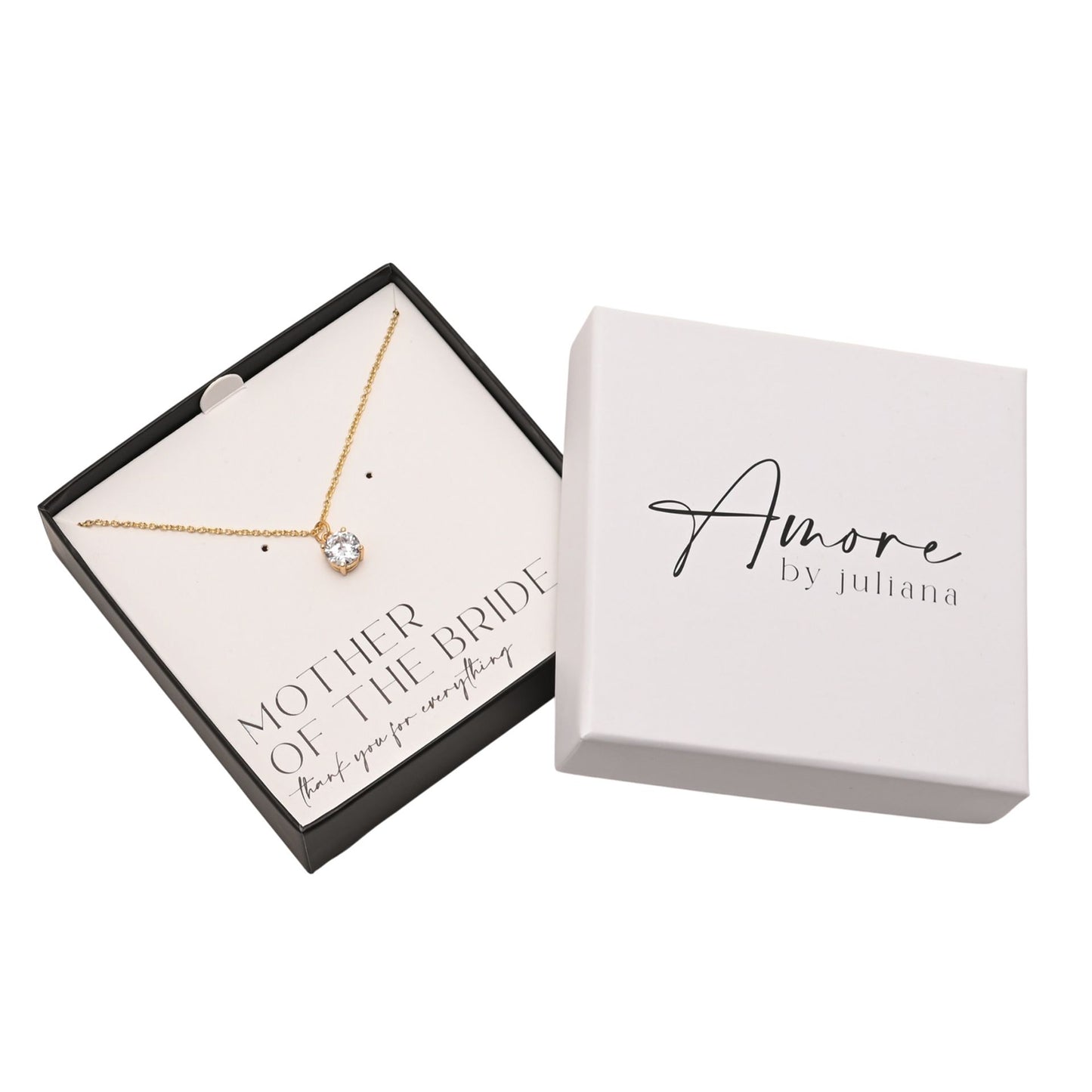 Amore Gold Plated Necklace Crystal Pendant - Mother Of The Bride