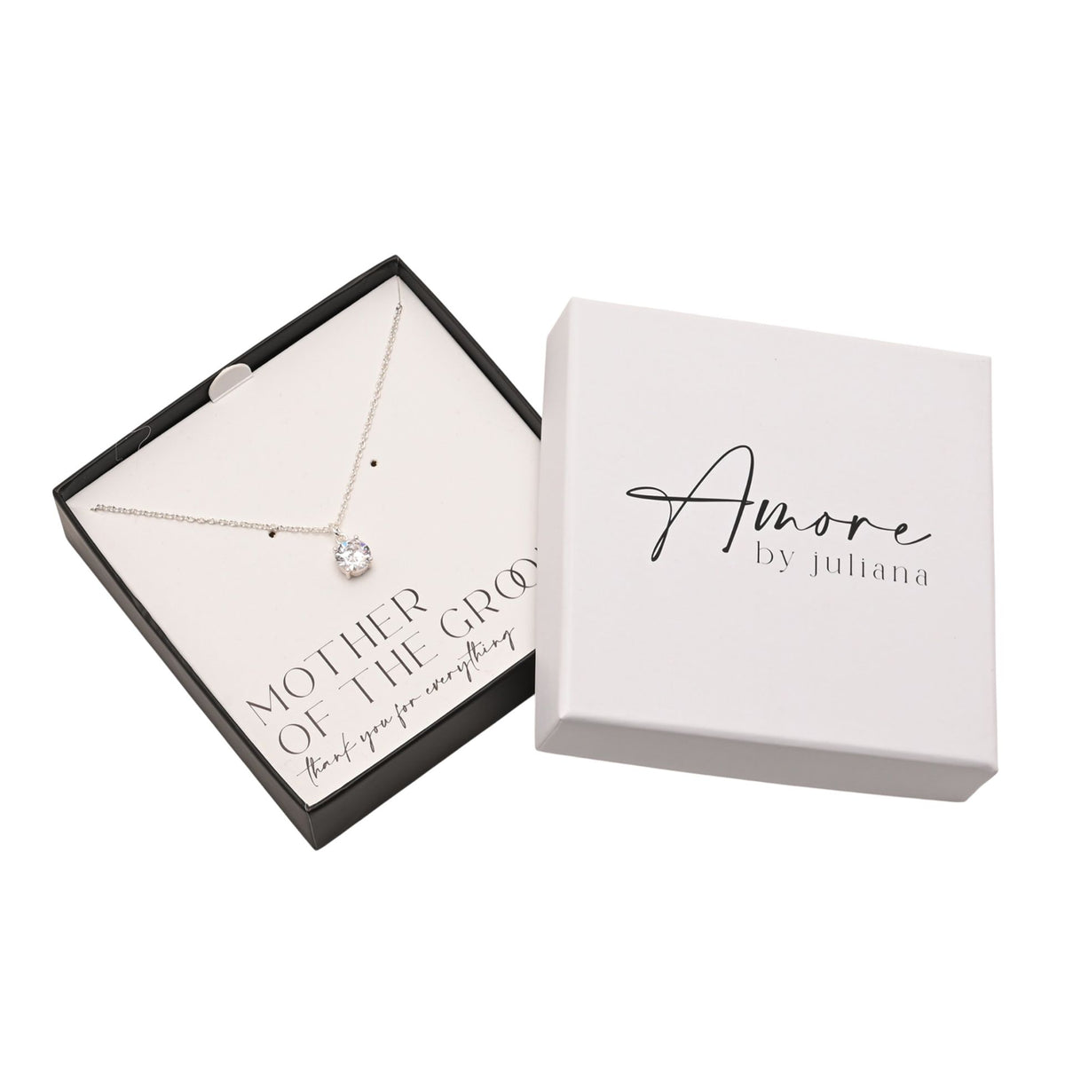 Amore Silver Plated Necklace Crystal Pendant - Mother Of The Groom