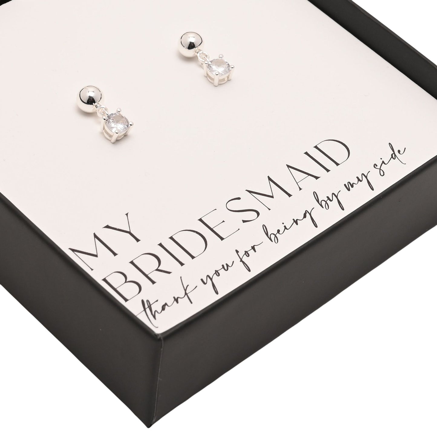 Amore Silver Plated Earrings Crystal - Bridesmaid