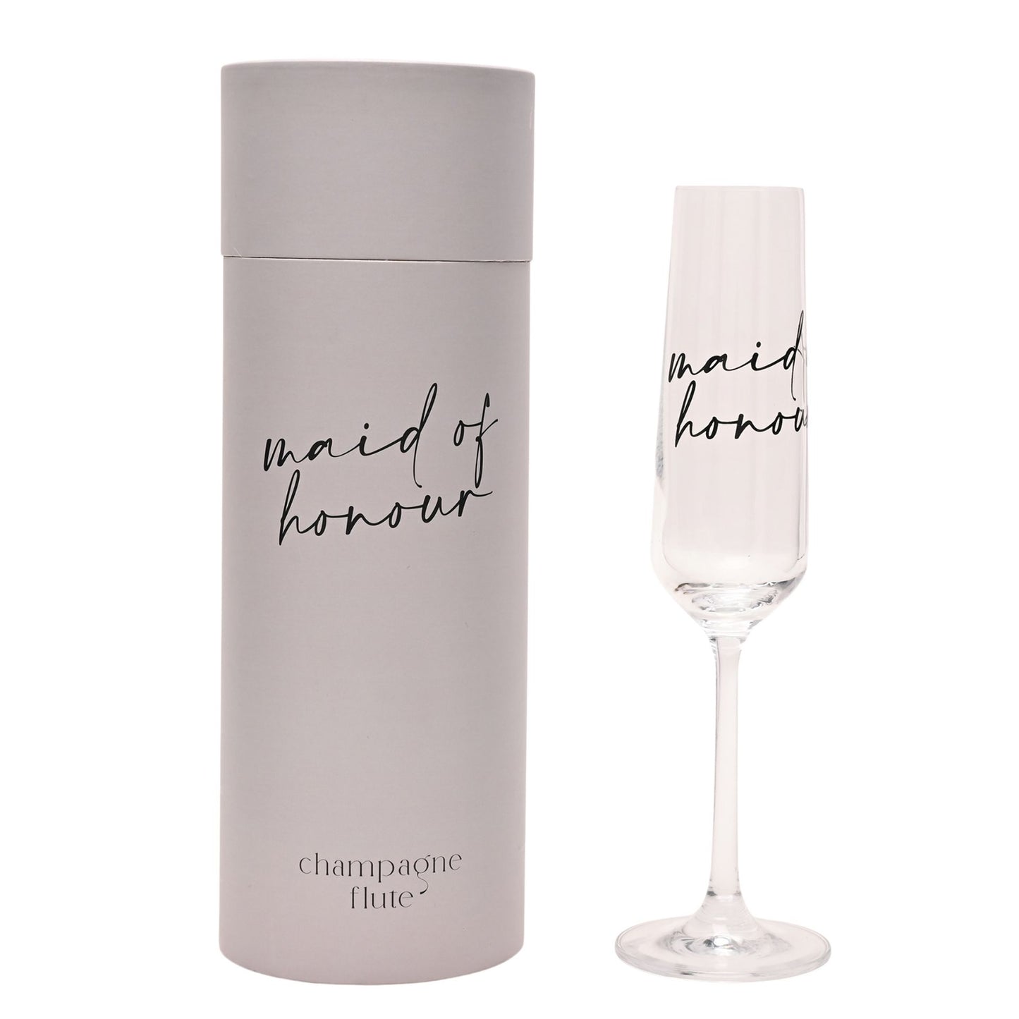 Amore Champagne Flute Black Words - Maid Of Honour