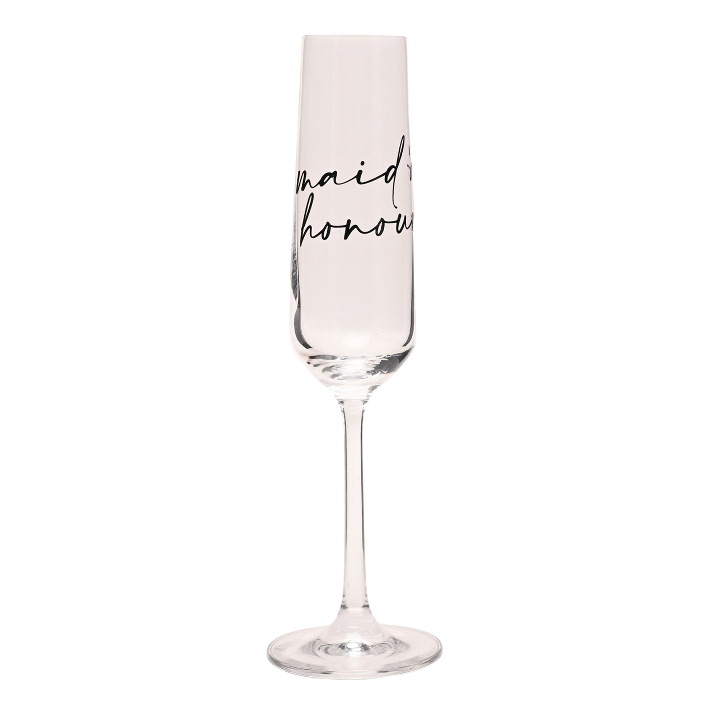 Amore Champagne Flute Black Words - Maid Of Honour