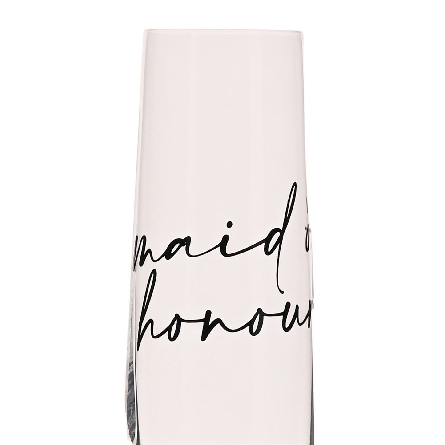 Amore Champagne Flute Black Words - Maid Of Honour