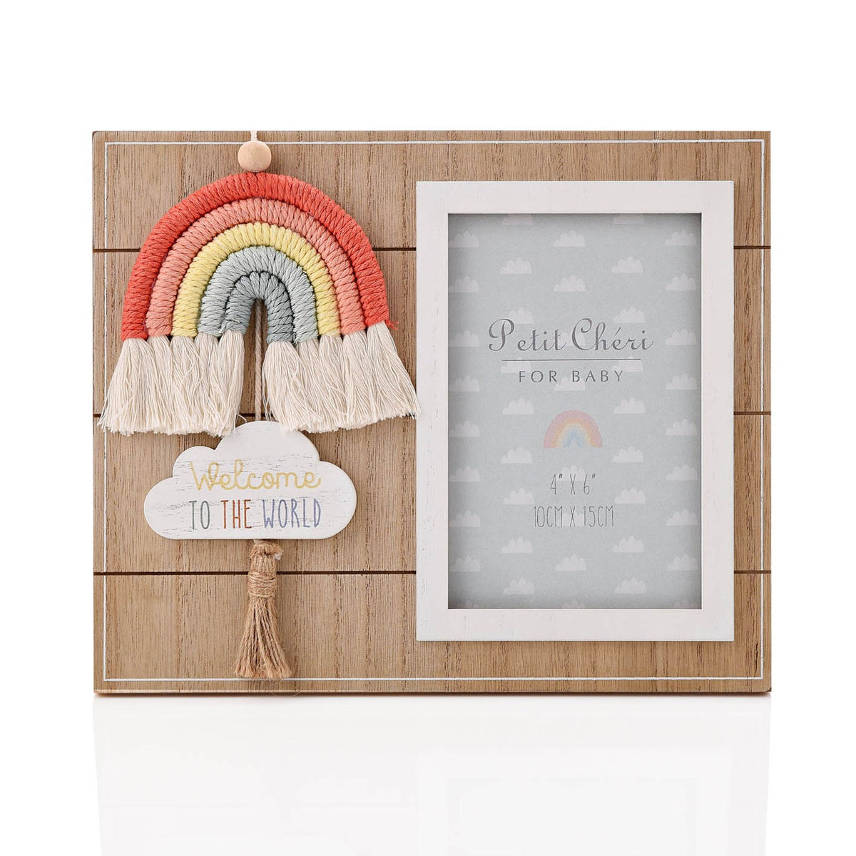 Petit Cheri Photo Frame with Macrame Rainbow 4" x 6"