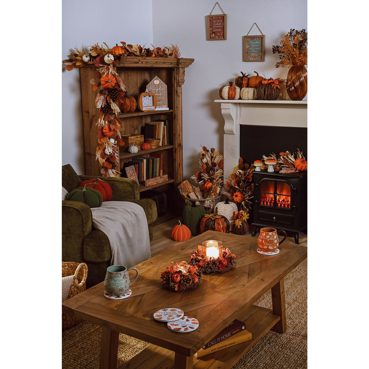 Country Living Pumpkin Doorstop - Green
