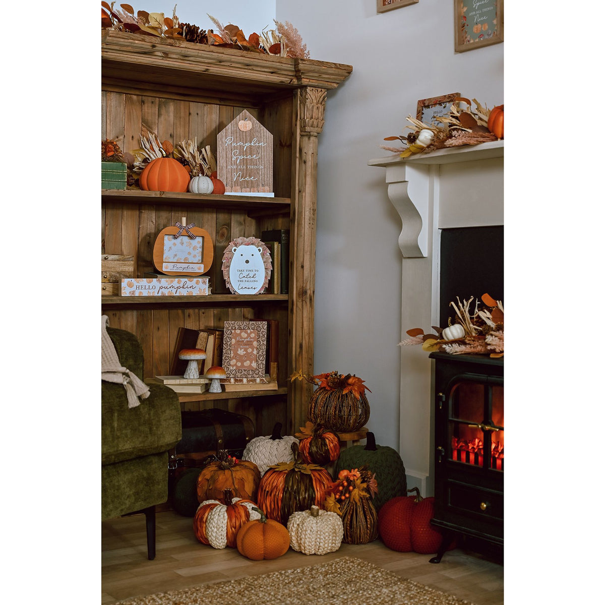 Country Living Pumpkin Doorstop - Green