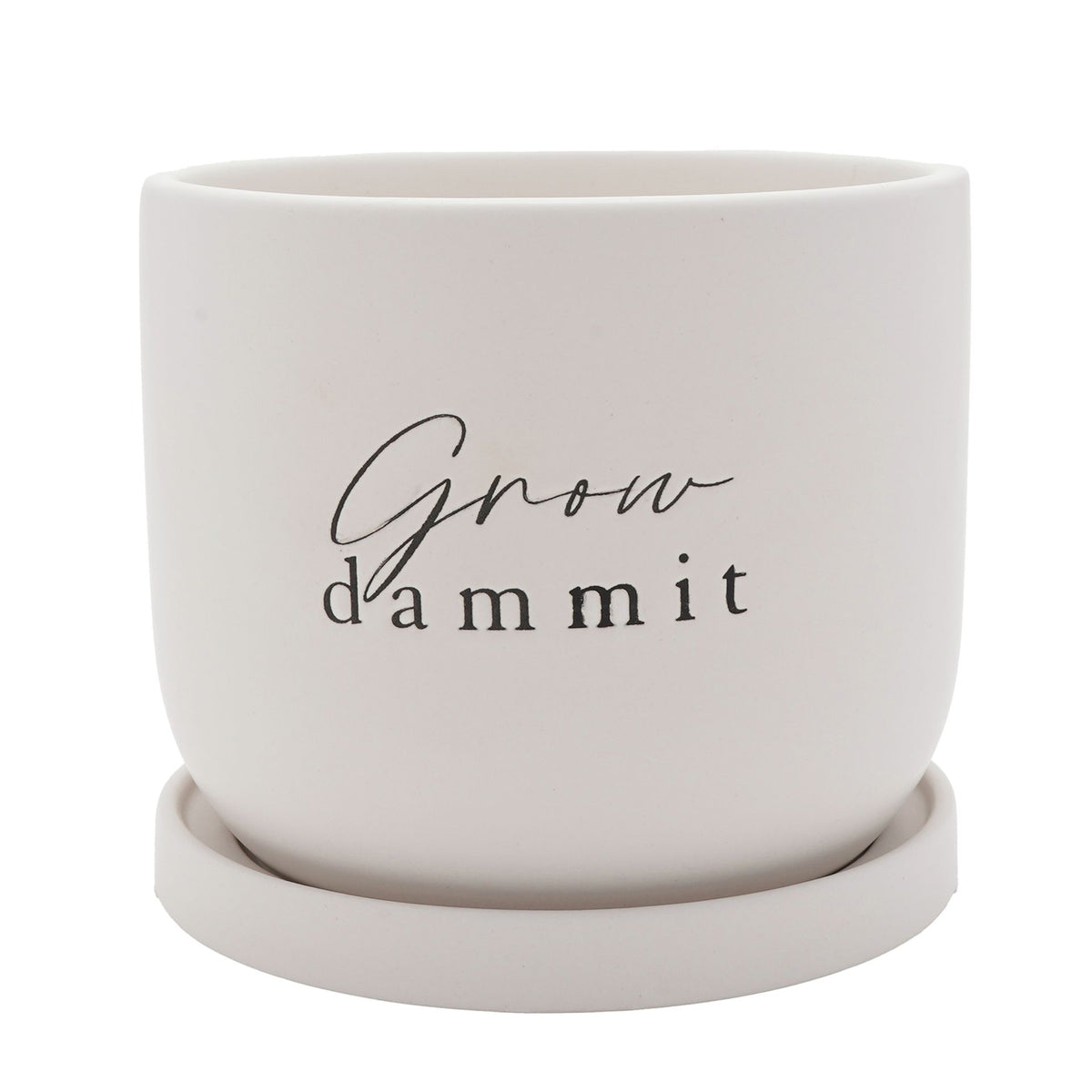 Country Living Ceramic Plant Pot - "Grow Damn It"
