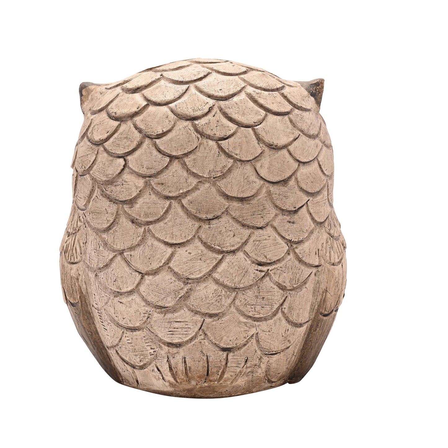 Country Living Wood Effect Resin Owl Sleeping