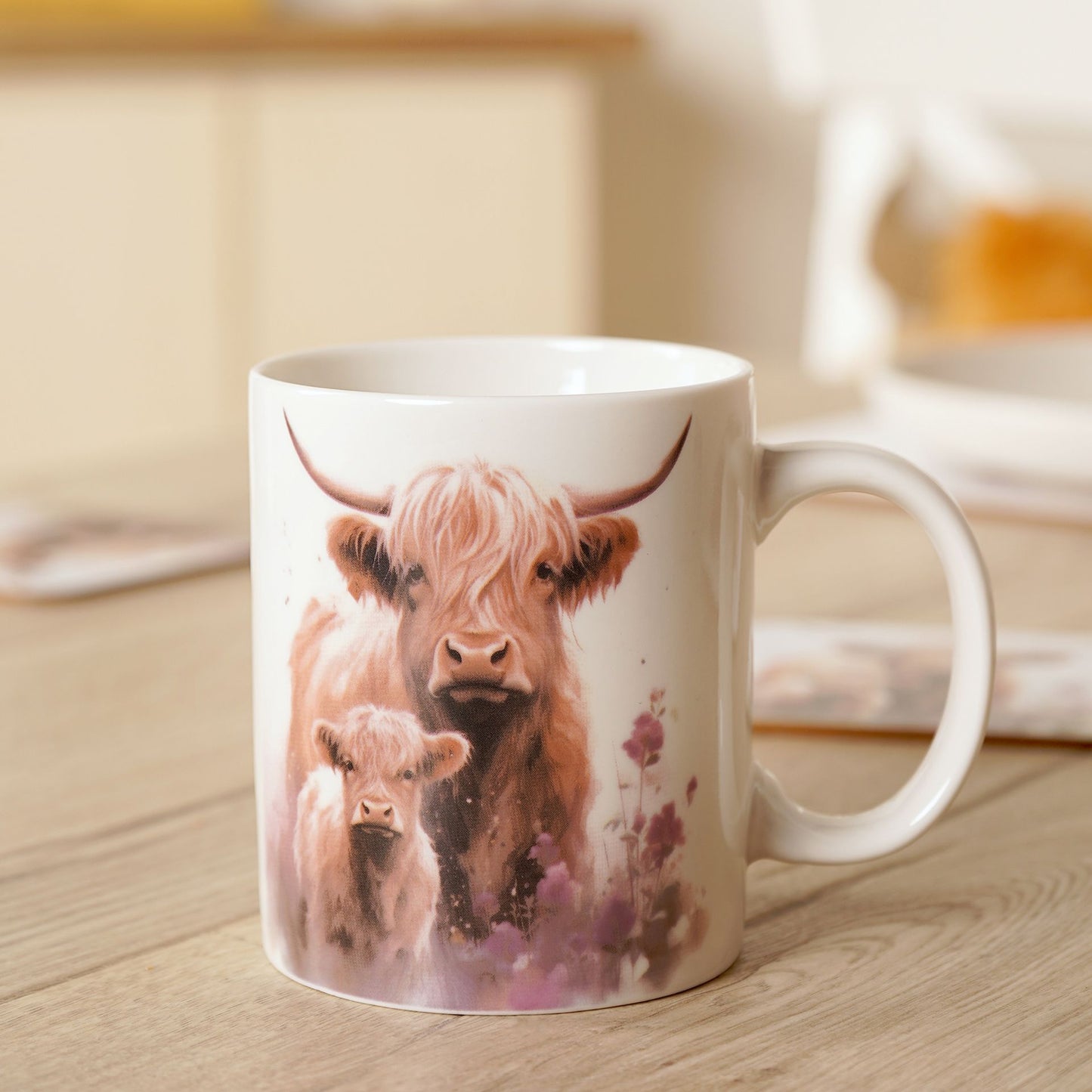 Country Living Highland Cow and Calf Mug in Lidded Gift Box