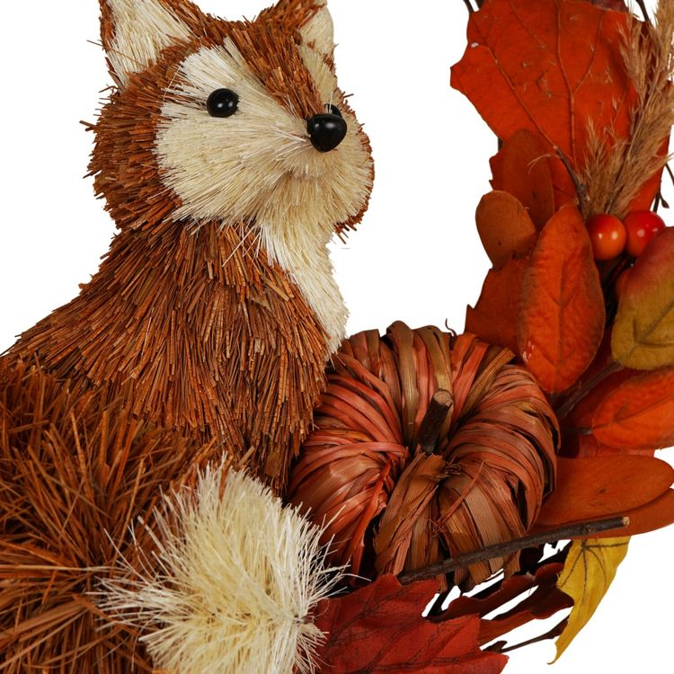 Country Living Rattan Fox Wreath - 39cm
