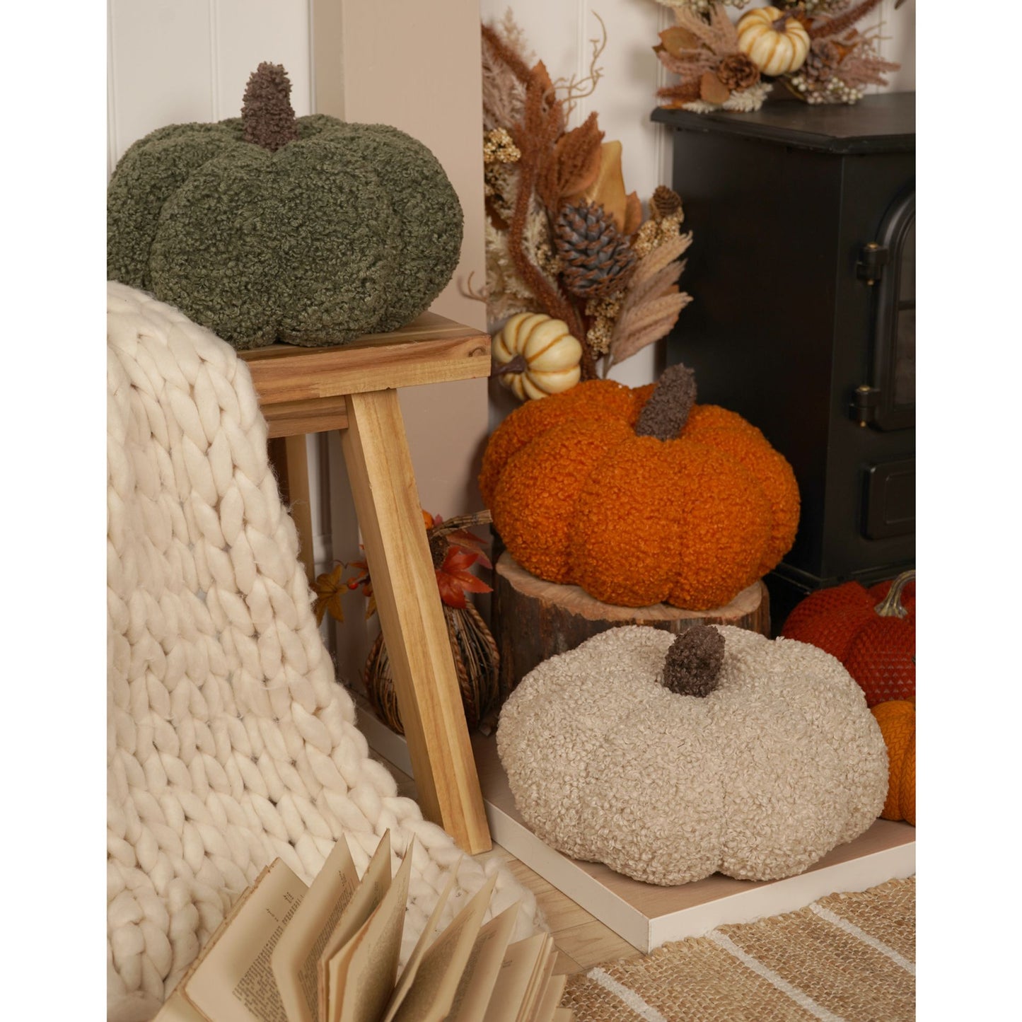 Country Living Pumpkin Cushion - Orange