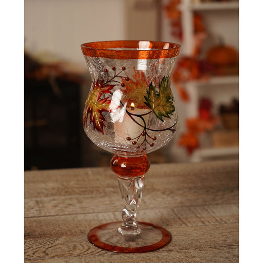 Country Living Autumn Leaf Candle Goblet