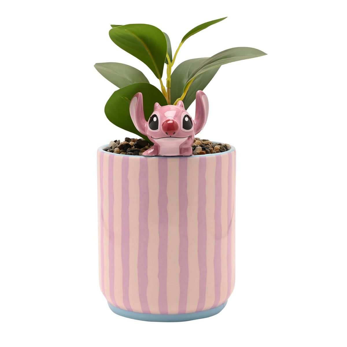 Disney Stitch Planter with 3D Angel & Faux Plant