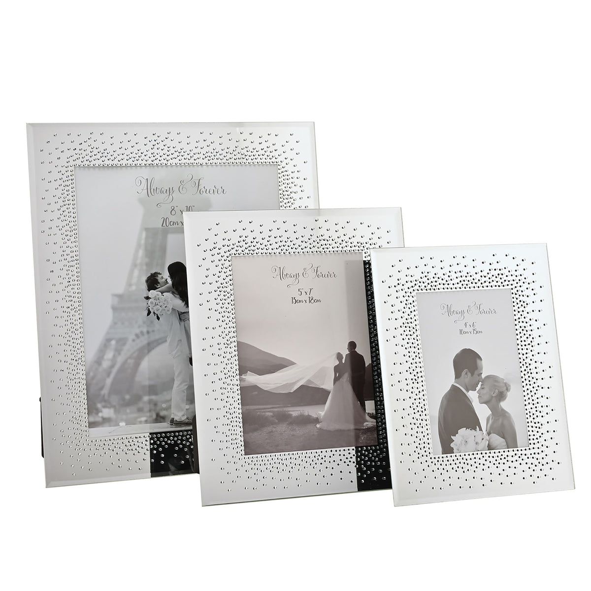 Wedding Mirror Frame Starburst Crystals - 4" x 6"