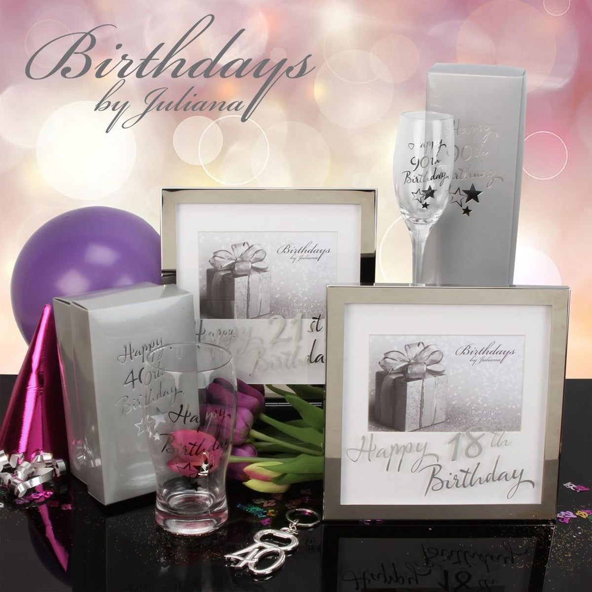 Milestones Box Frame 6 x 4 Mirror Print - 70th