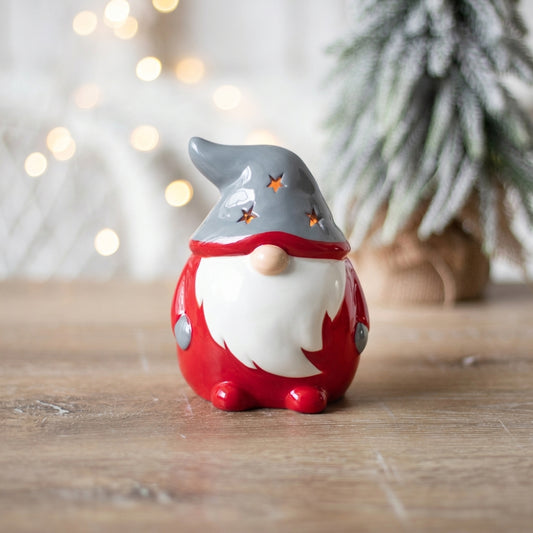 Red and Grey Gonk Tealight Holder