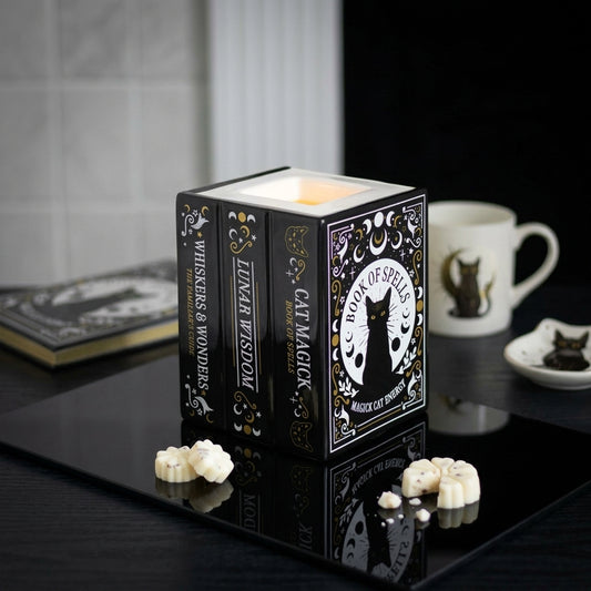Black Cat Book of Spells Oil Burner and Wax Warmer
