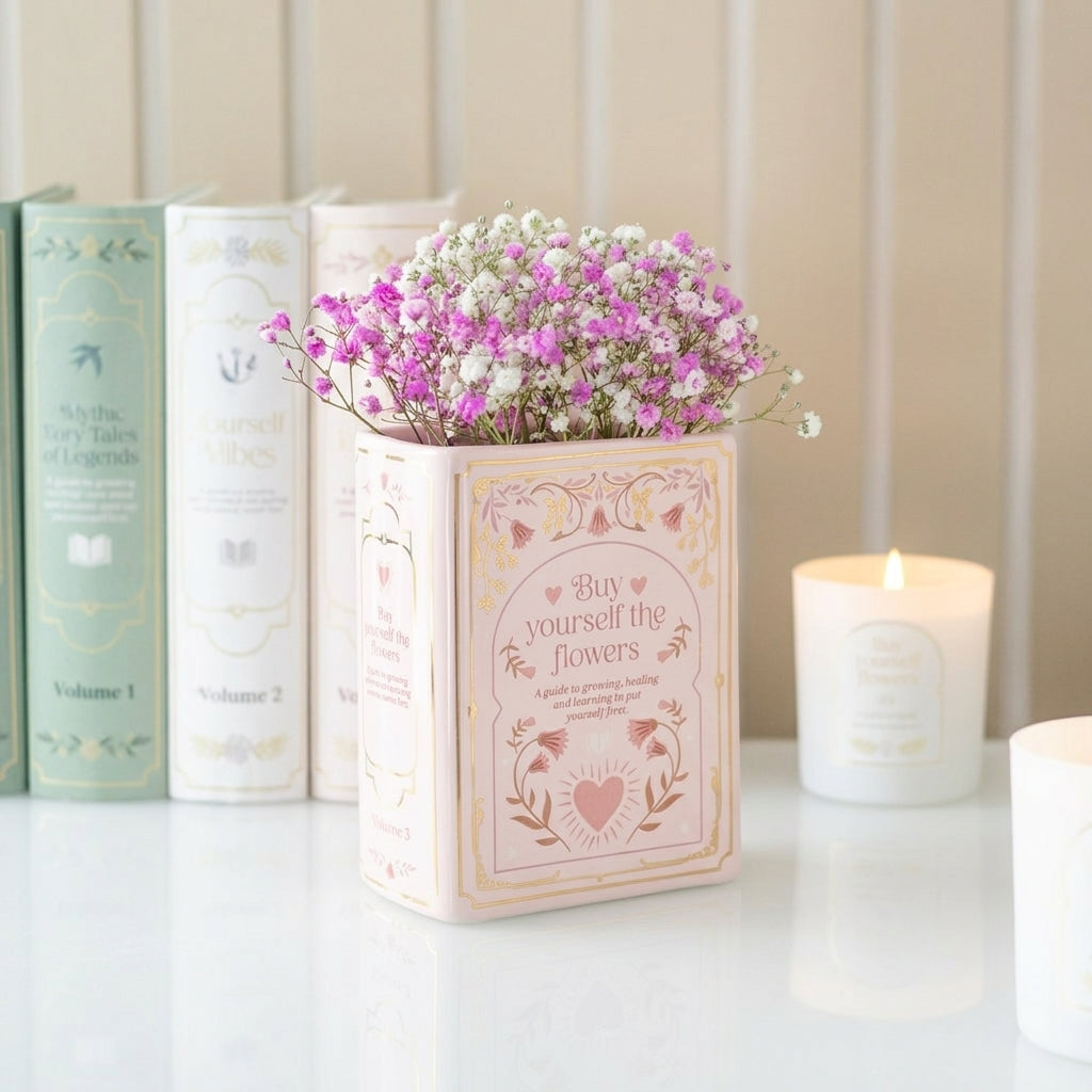 Pink Book Shaped Vase