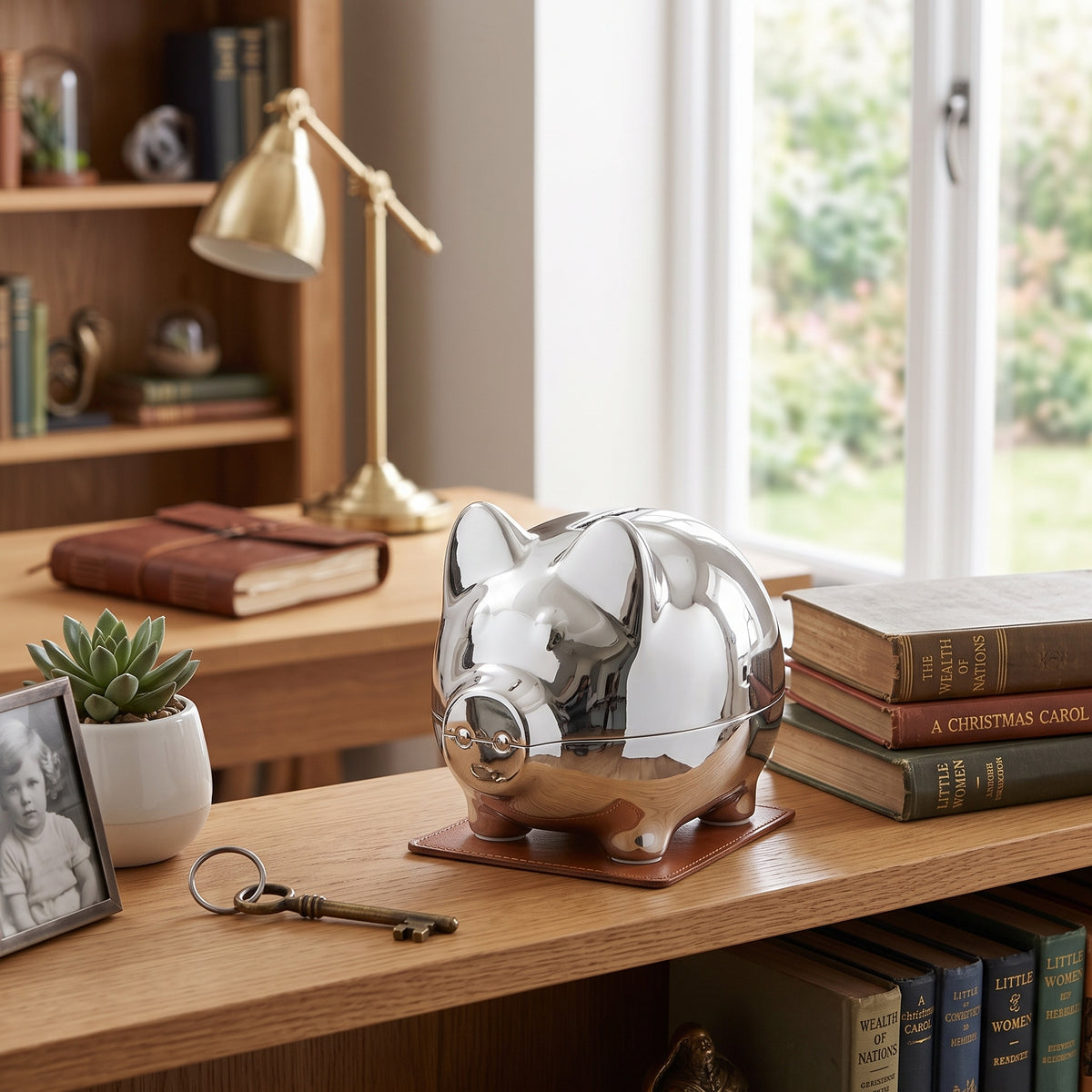 Bambino Silver Plated Piggy Money Box