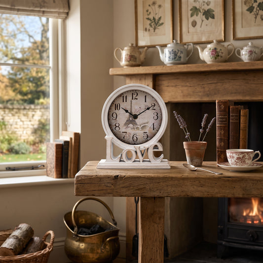 Hometime Mantel Clock - Love