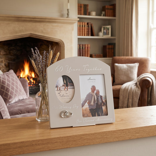 Amore Arched Double Frame - 60th Anniversary