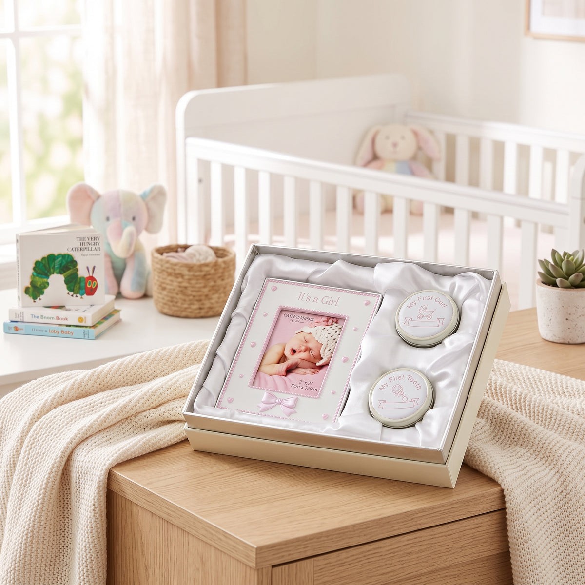 Gift set 2" x 3" Frame/1st Tooth/1st Curl Boxes Pink*(72/48)