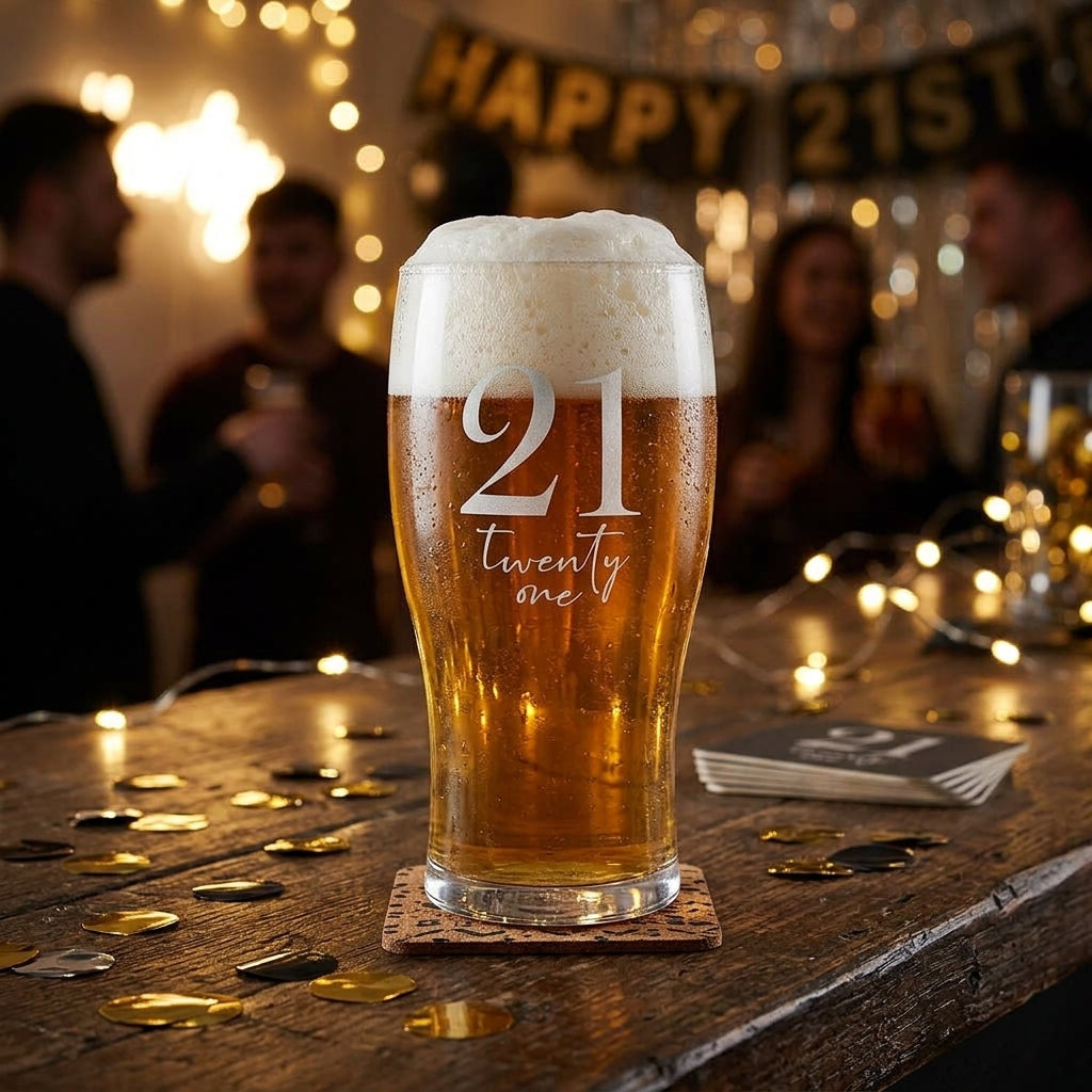 Milestones Beer Glass 21st Birthday