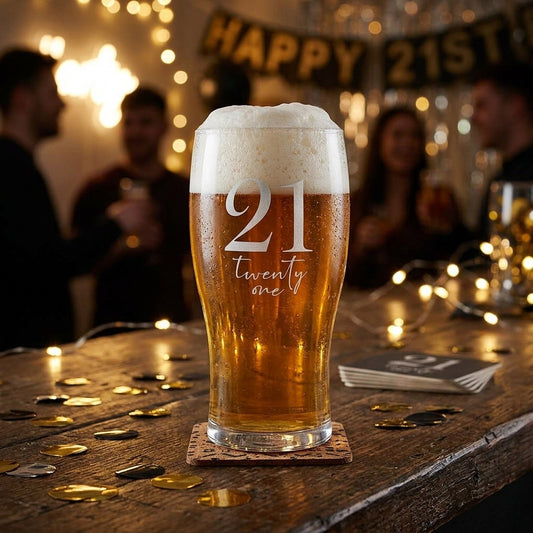 Milestones Beer Glass 21st Birthday