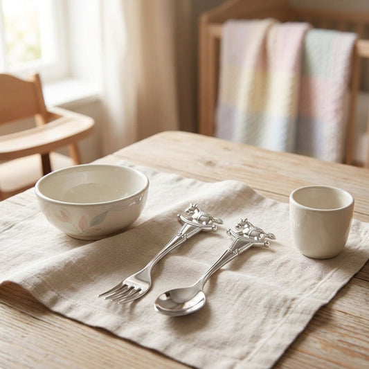 Hello Baby Silverplated Cutlery Set