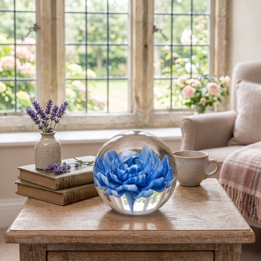 Objets d'art Blue Flower Paper Weight