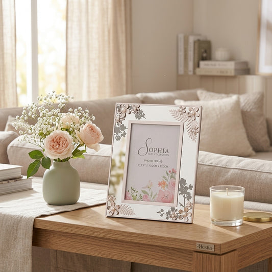 Sophia Classic Silver Daisy Photo Frame 4" x 6"
