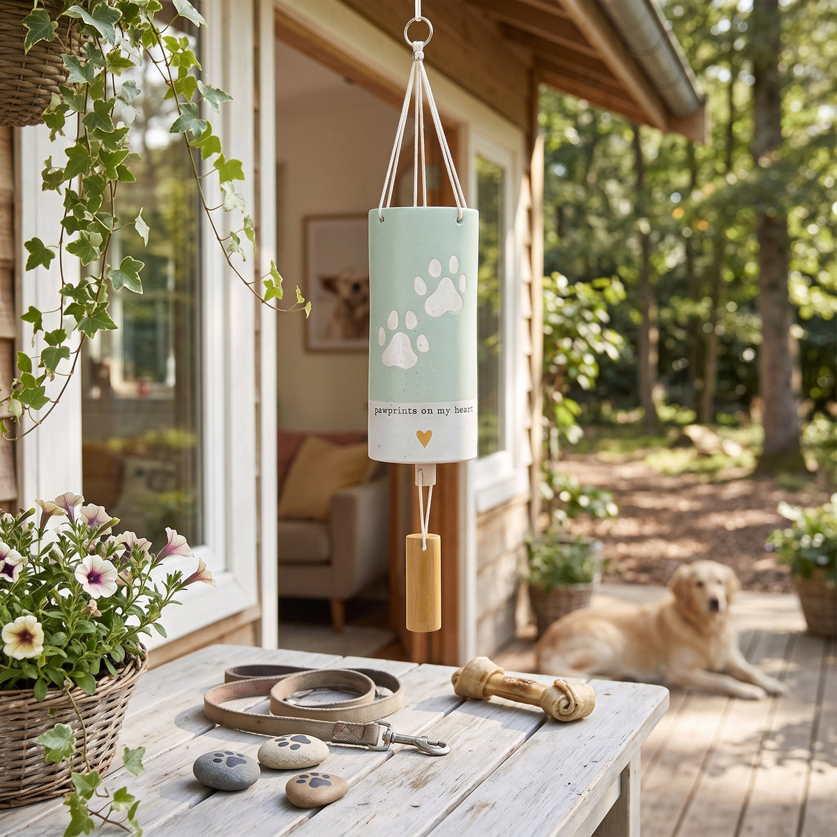 Demdaco Inspired Collection Wind Chime - Paw Prints