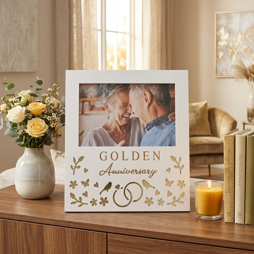 Always & Forever Photo Frame 6 x 4ins - Gold Anniversary