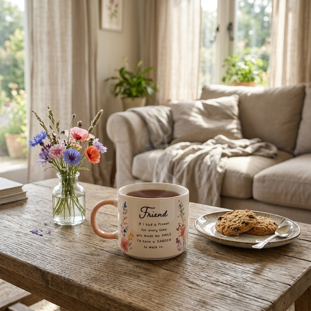 The Cottage Garden Peach Mug - Friend