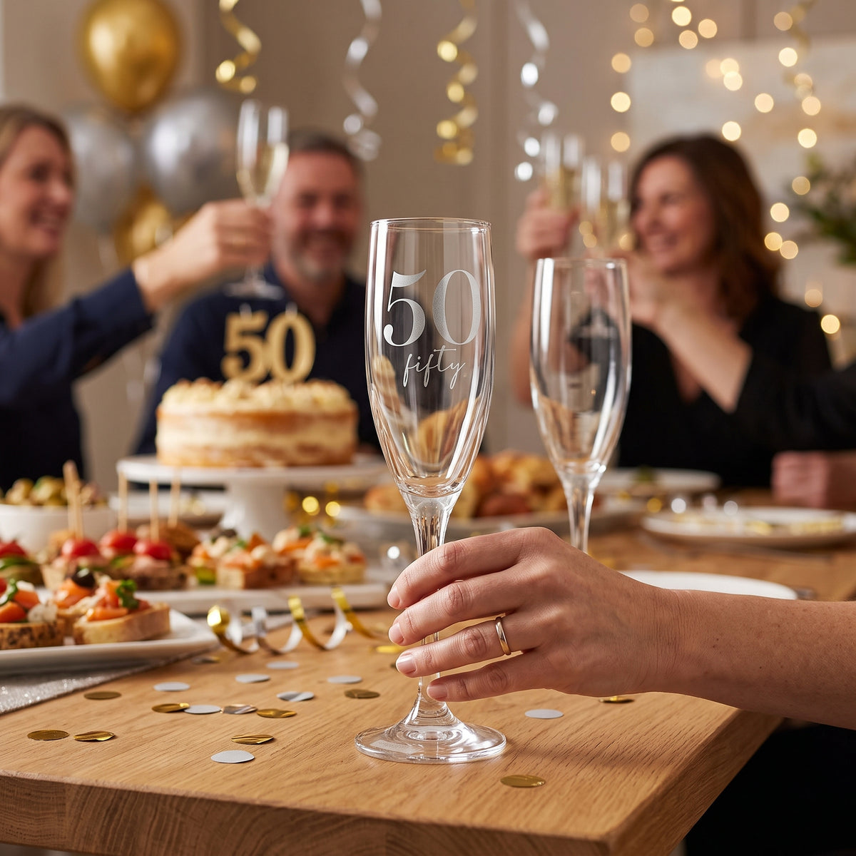 Milestones Champagne Flute 50th Birthday