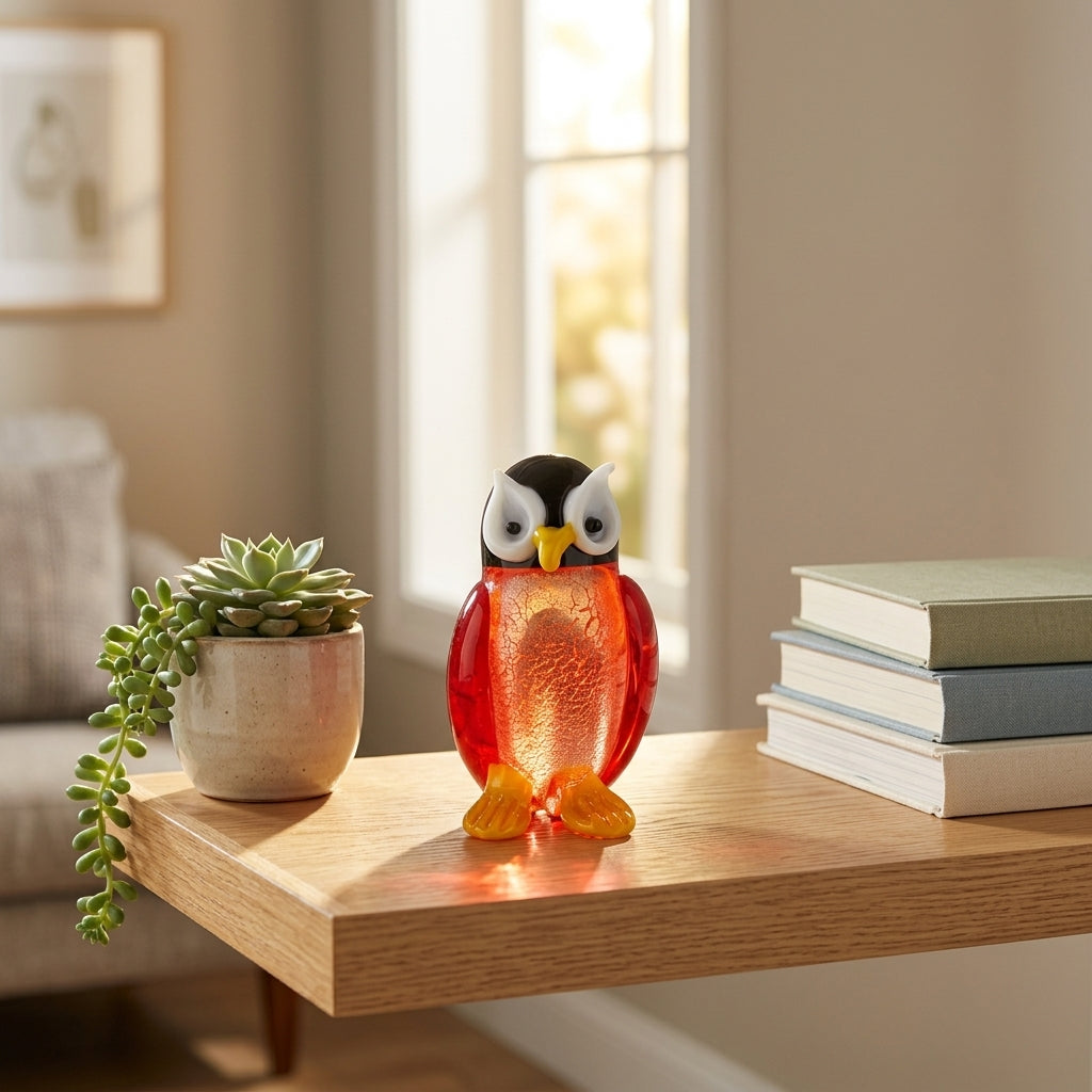Objets d'art Miniature Glass Figurine - Owl