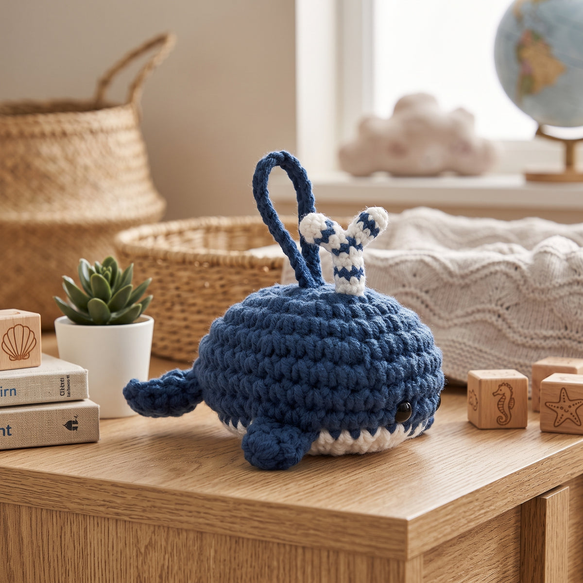 Petit Cheri Crochet Toy - Blue Whale