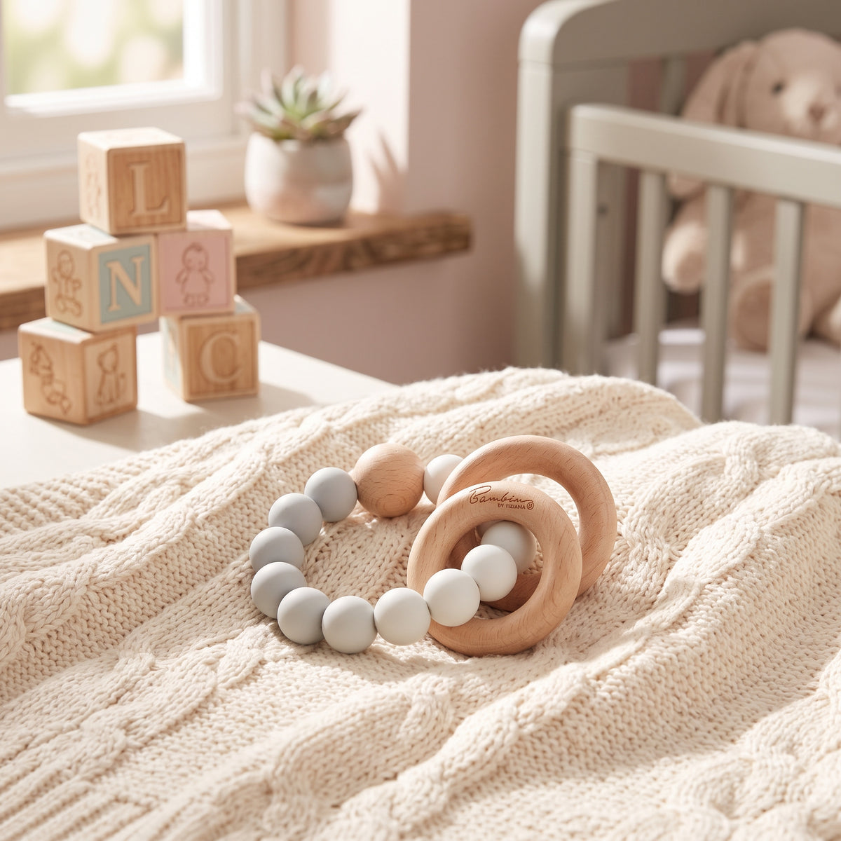 Bambino Ombre Teething Toy Grey