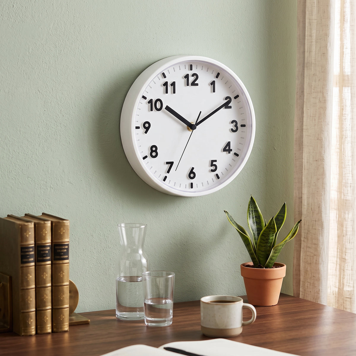 Hometime  Wall Clock With 3D Numbers 20cm - White