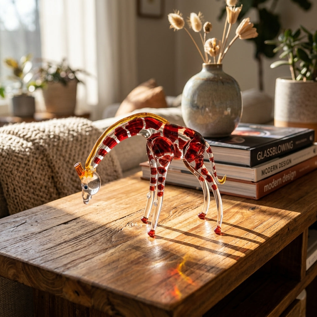 Objets d'art Glass Figurine - Giraffe