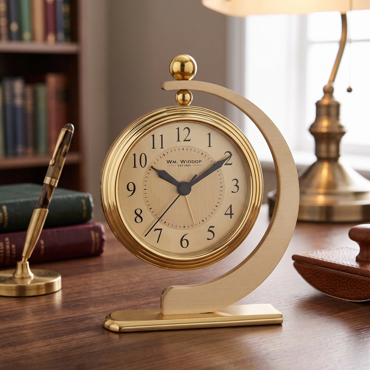 Wm. Widdop Gold Hanging Mantel Alarm Clock